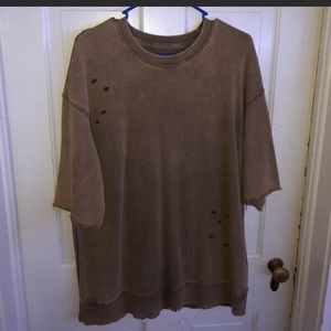 Short sleeve distressed shirt
